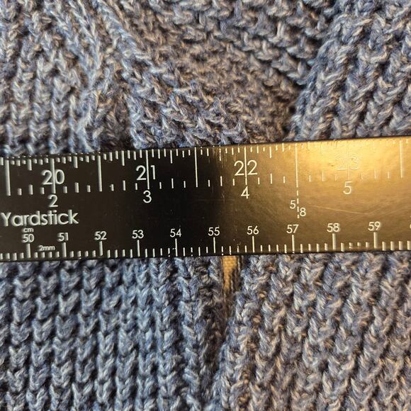 L.L. Bean Organic Cotton Full Zip Sweater Men’s M Blue Knit Jordan - Picture 11 of 11